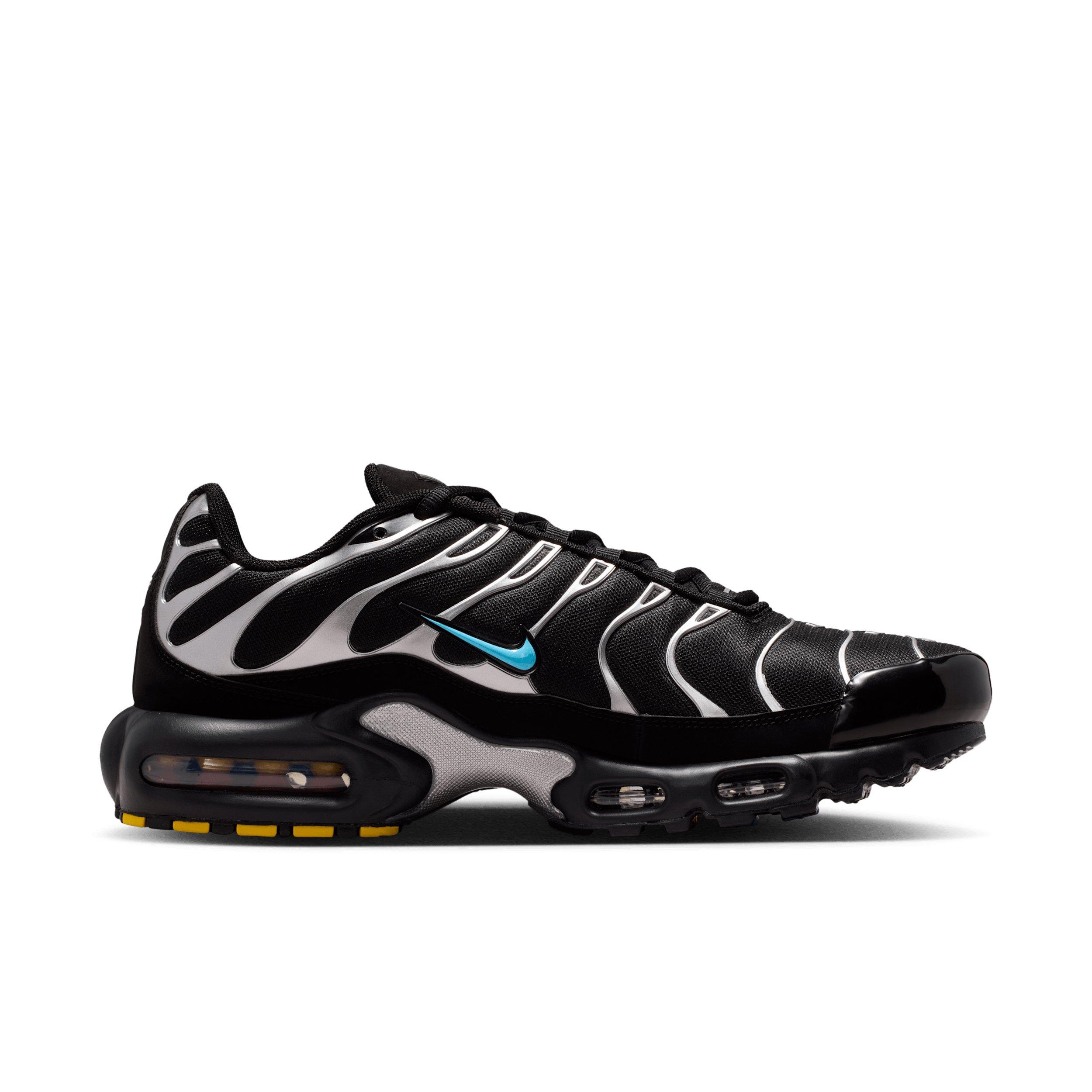 Nike Air Max Plus Premium "Black/Chrome/Gamma Blue" Men's Shoe - BLACK/CHROME/BLUE